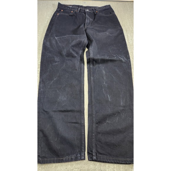 Levis 550 Jeans Men 33X32 Black Denim Dad Relaxed Taper Cotton Washed - Picture 2 of 11